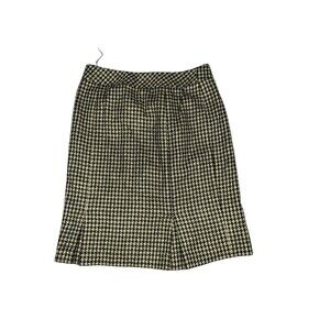 Talbots Collection Wool Silk Italy Houndstooth Skirt Slit Sz 12
